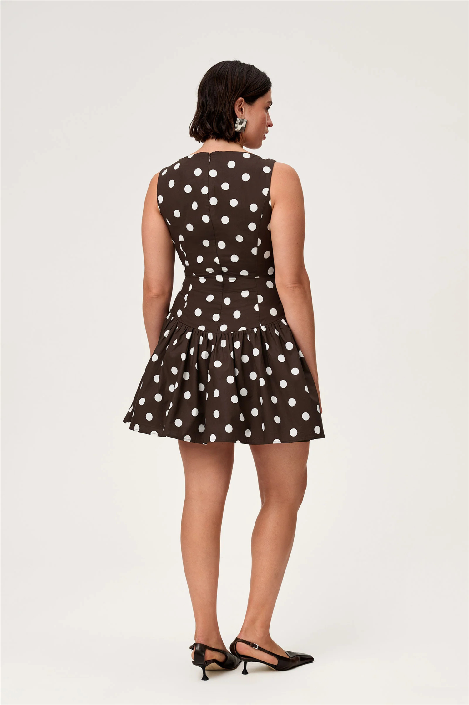Sevilla Dress Small Brown Dot.
