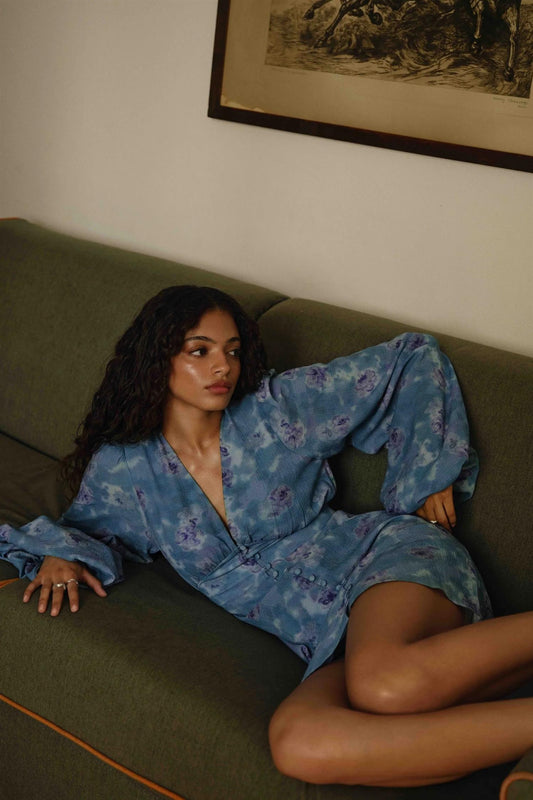 Florence Dress Dusty Blue