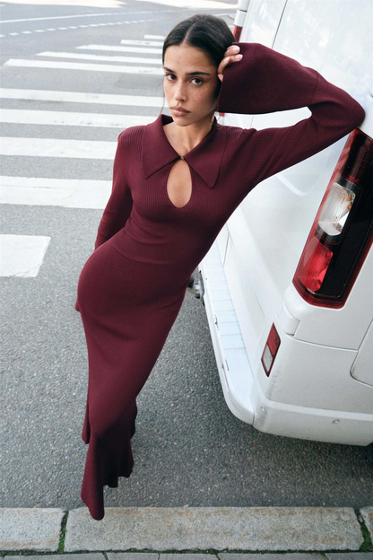 Basel dress Burgundy