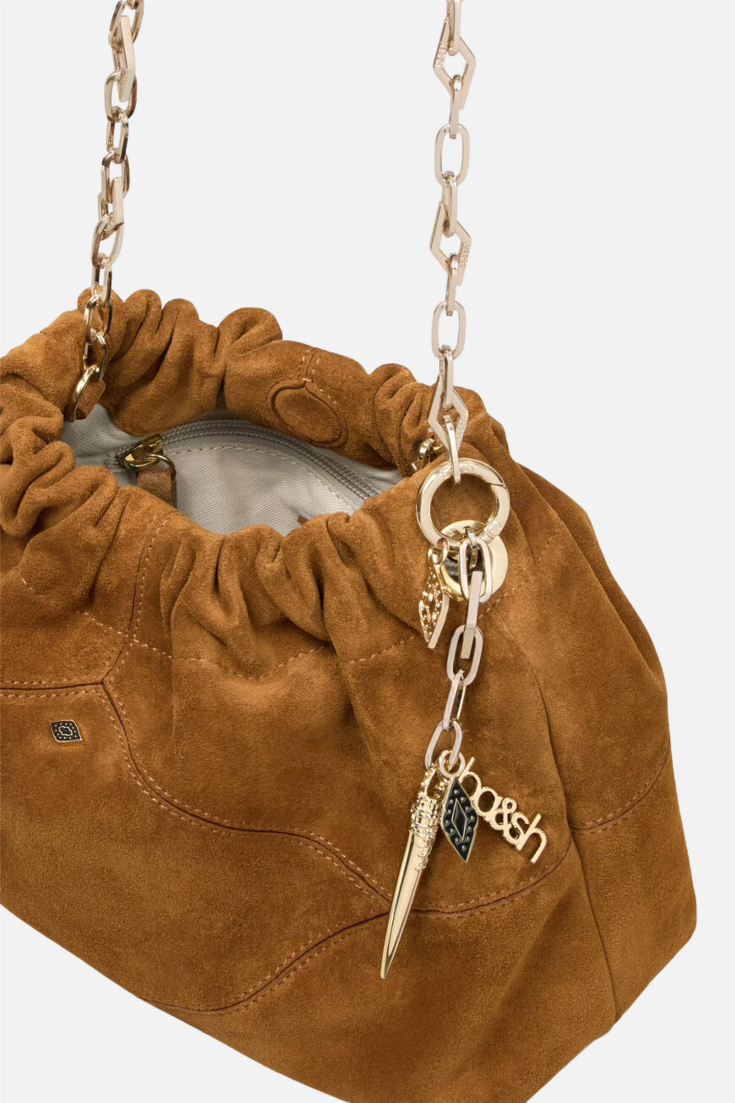 Bag S Suede Mini June Tote Cognac.