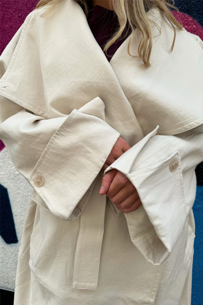 Atari Oversized Trenchcoat Dove White