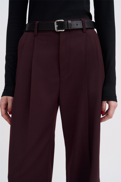Darcey Wool Trousers Dark Burgundy