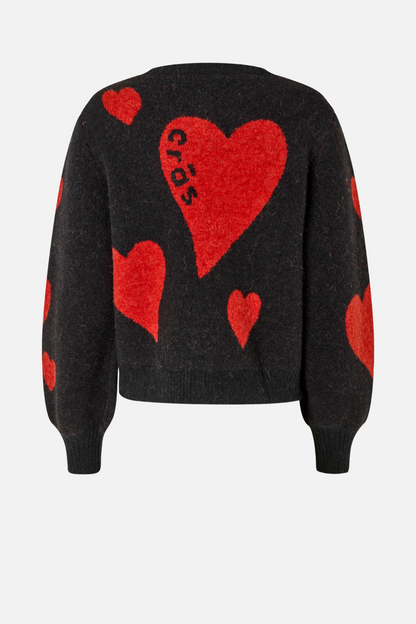 Heartscras Cardigan Black Hearts