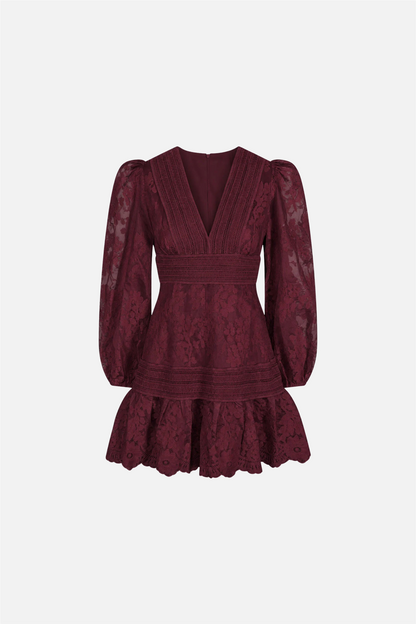 Castle Lace Dress Bordeaux.