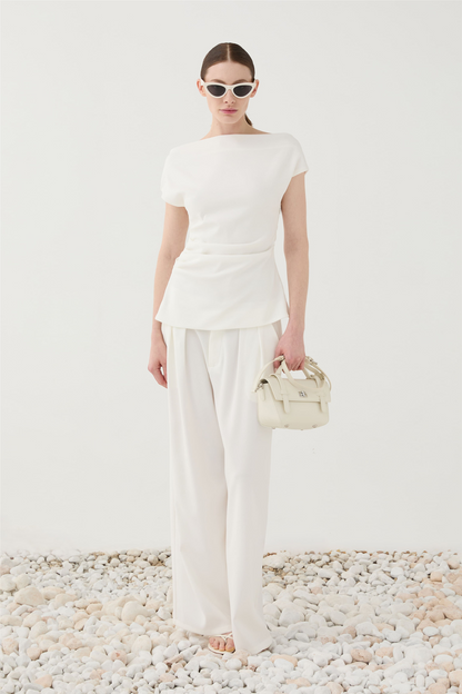 Boatneck Top Bianco