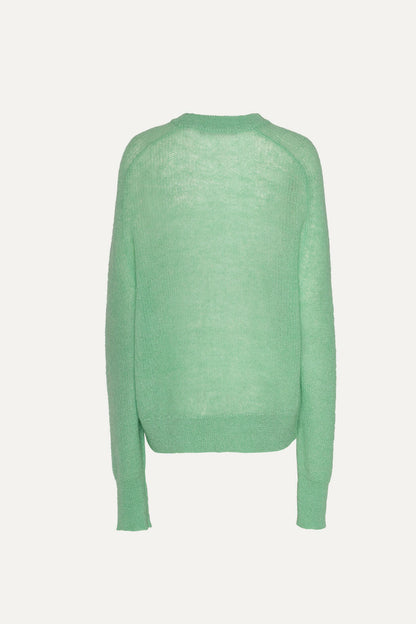 Light Knit Logo Sweater Grayed Jade.