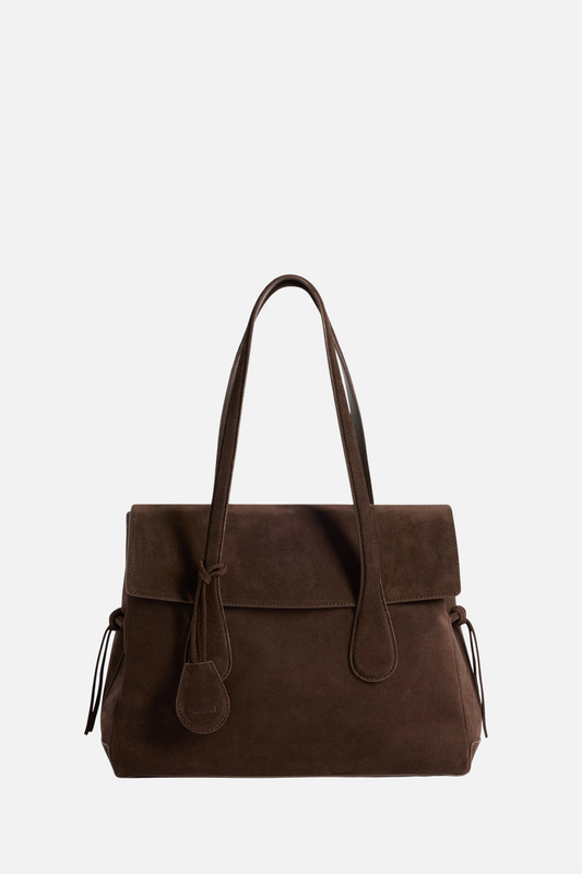 Lydia Tote Bag Suede Chocolate.