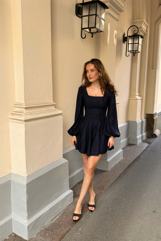 Sophie Tweed Dress Midnight Blue