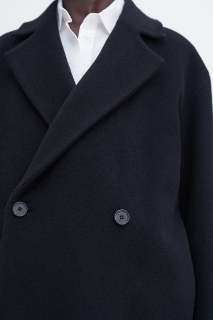 Soft wool belted coat Black