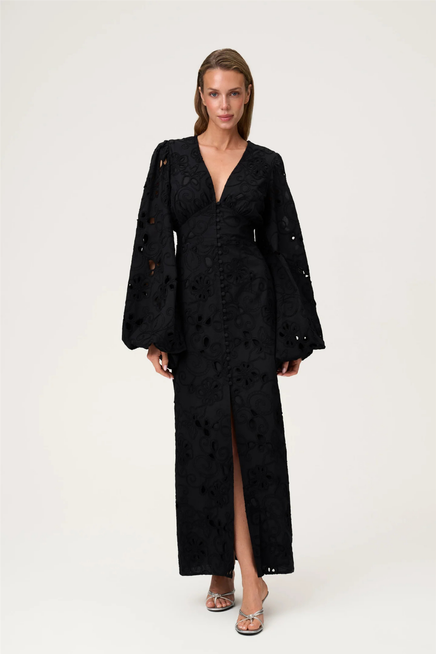Positano Dress Black Embroidery