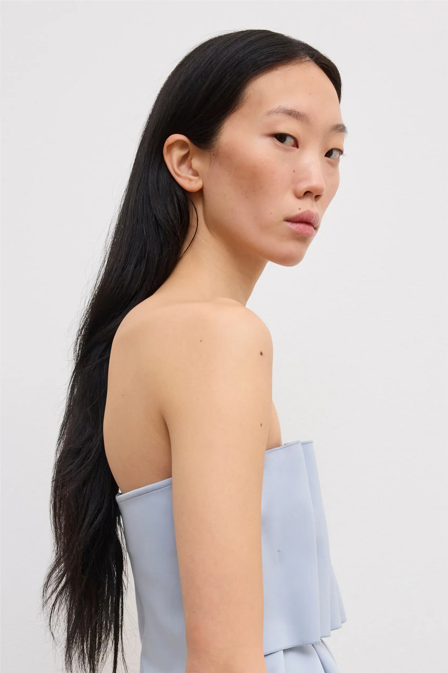 Sculpted Tube Top Dove Blue