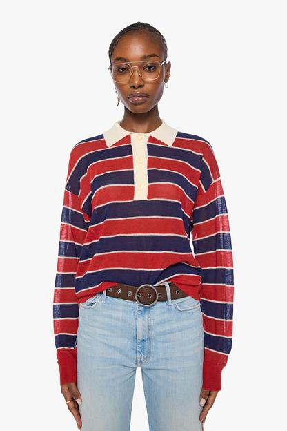 The Biggie Raquette Red And Navy Stripe.