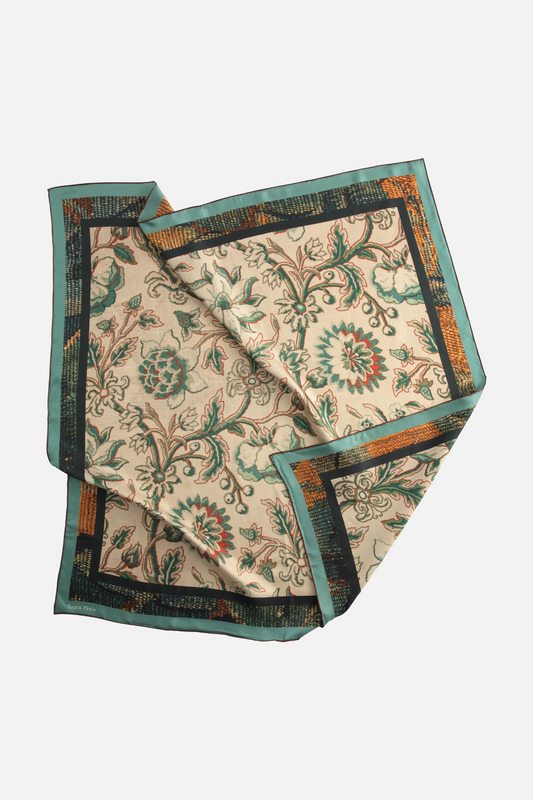 Classical Green Flower Scarf Floral