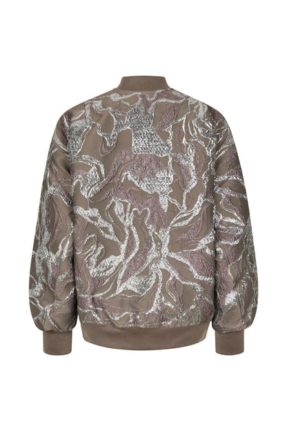 Volominous Bomber Jacket Abstract Foliage.