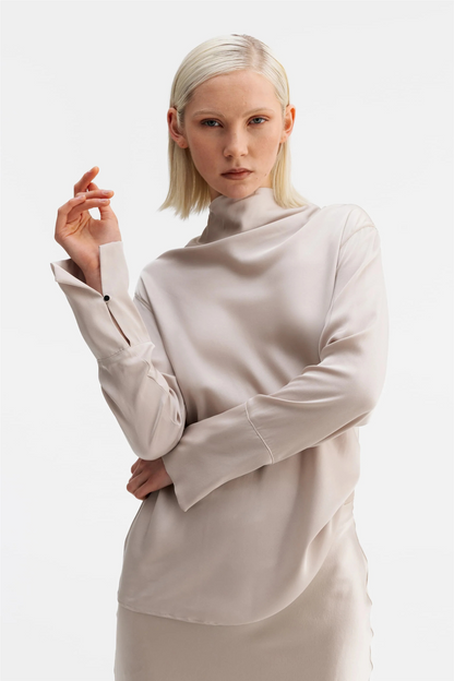Ayumi silk blouse Greige