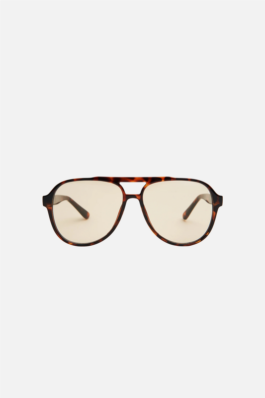 Stevie Oversized Aviator Tort/Brown