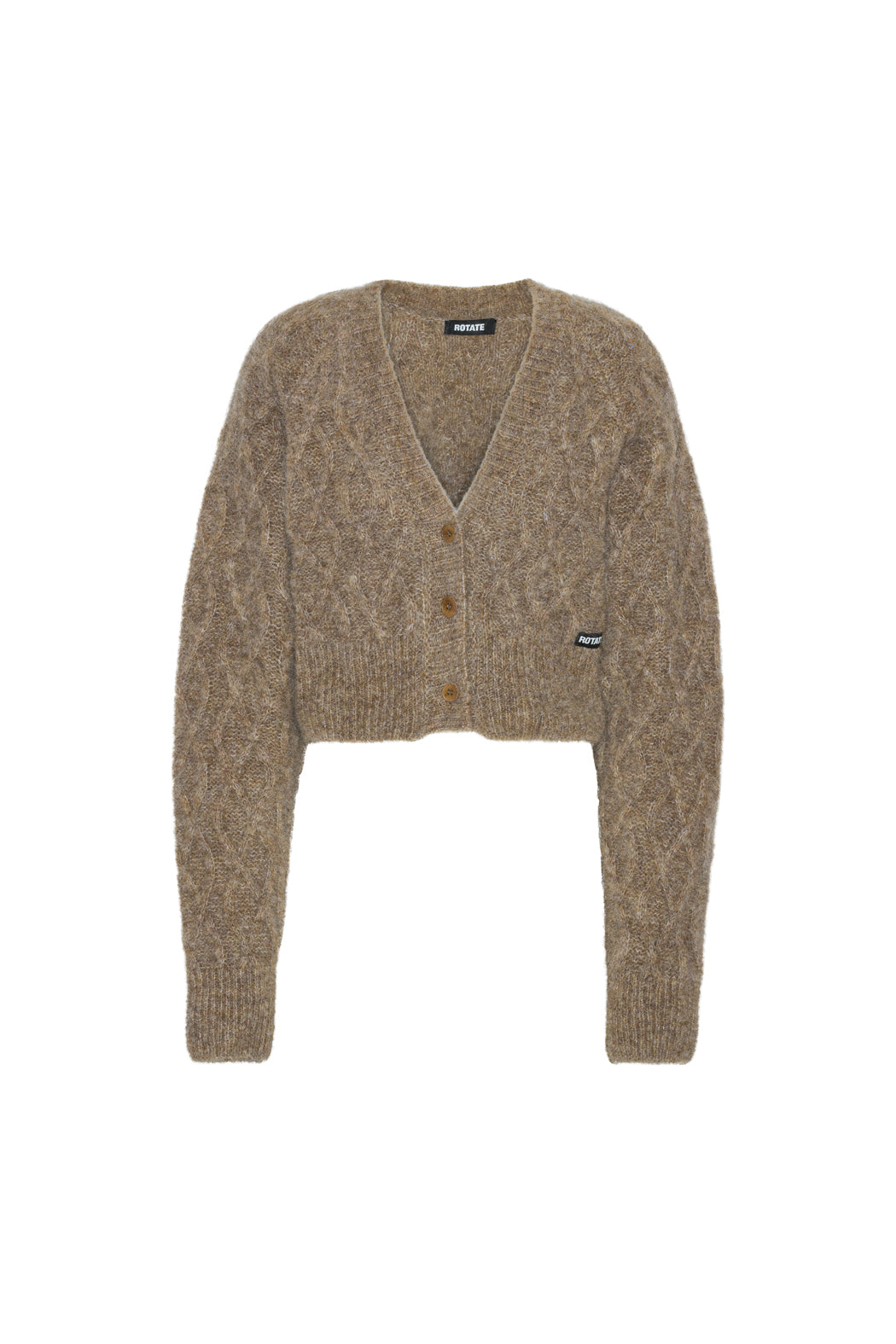 Fluffy Knit Cardigan Pine Bark