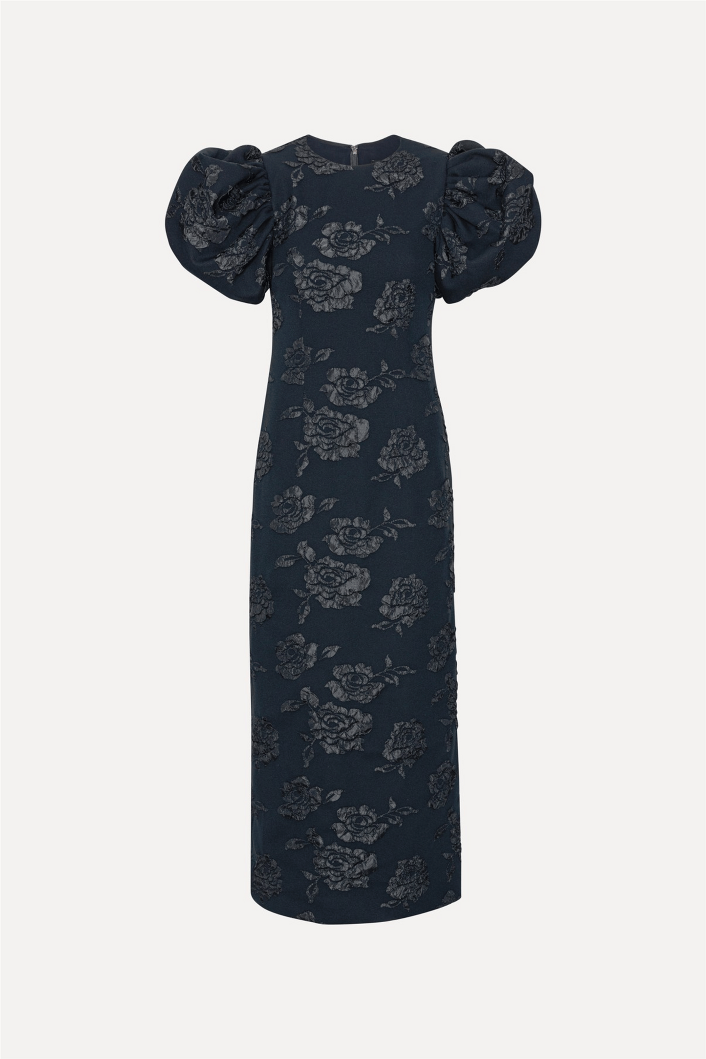 Jacquard Midi Puff Dress Sky Captain (Dark Blue) 2318