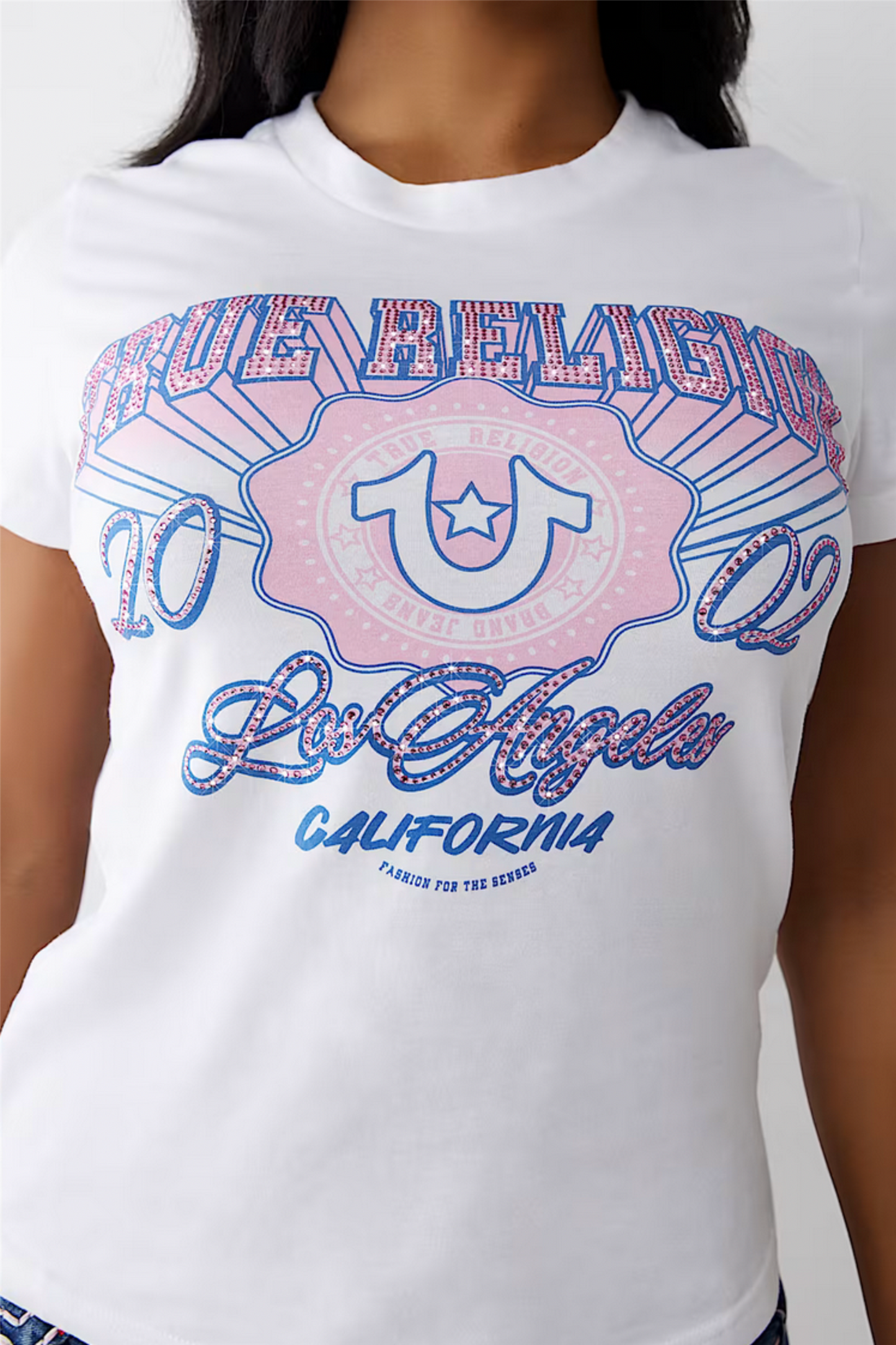 Crystal Logo California Tee Optic White