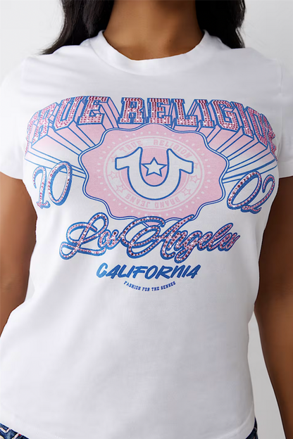 Crystal Logo California Tee Optic White