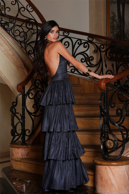 Angel Open Back Maxi Dress Navy
