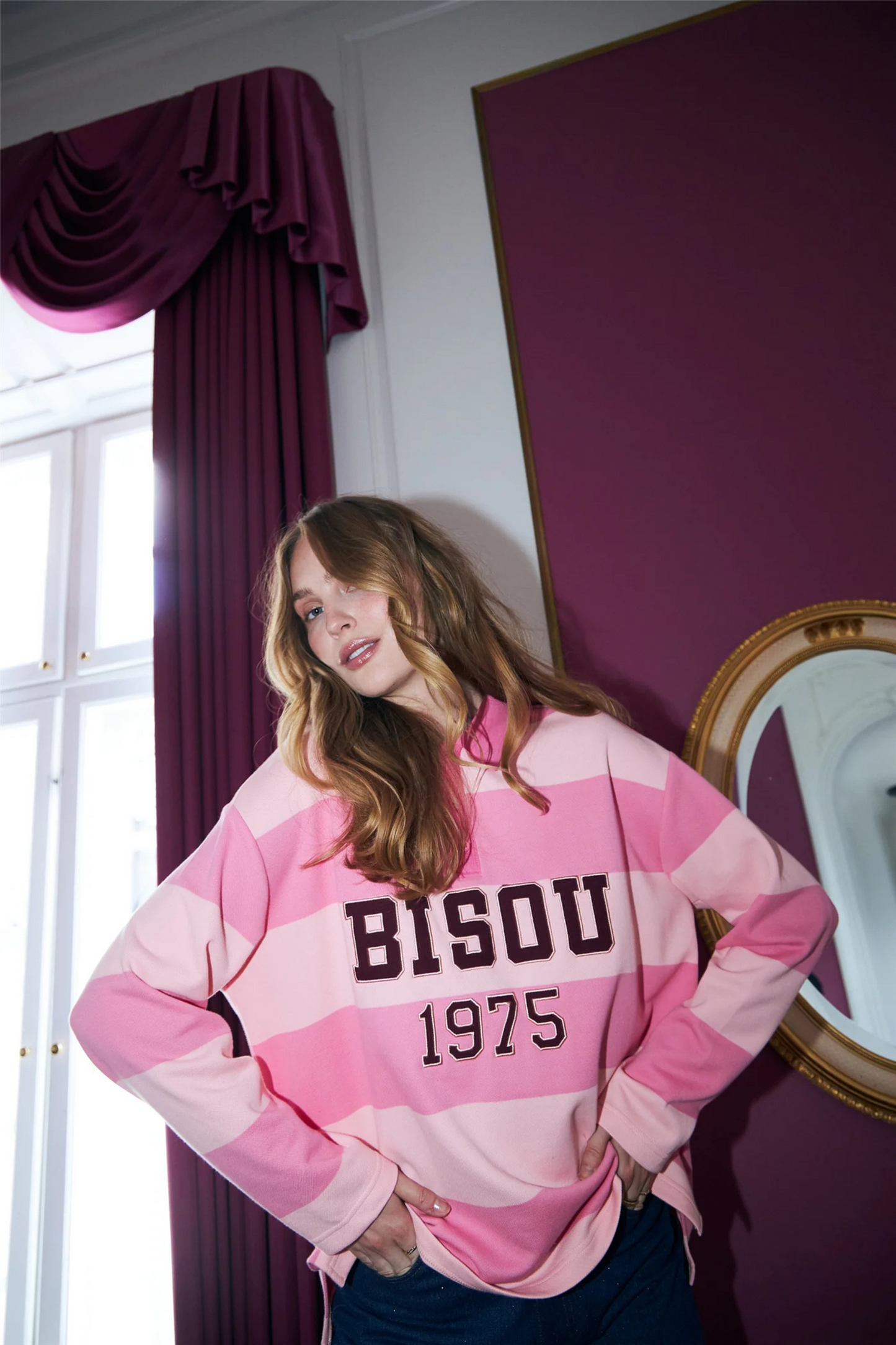Bisoucras Blouse Pale Pink Stripe