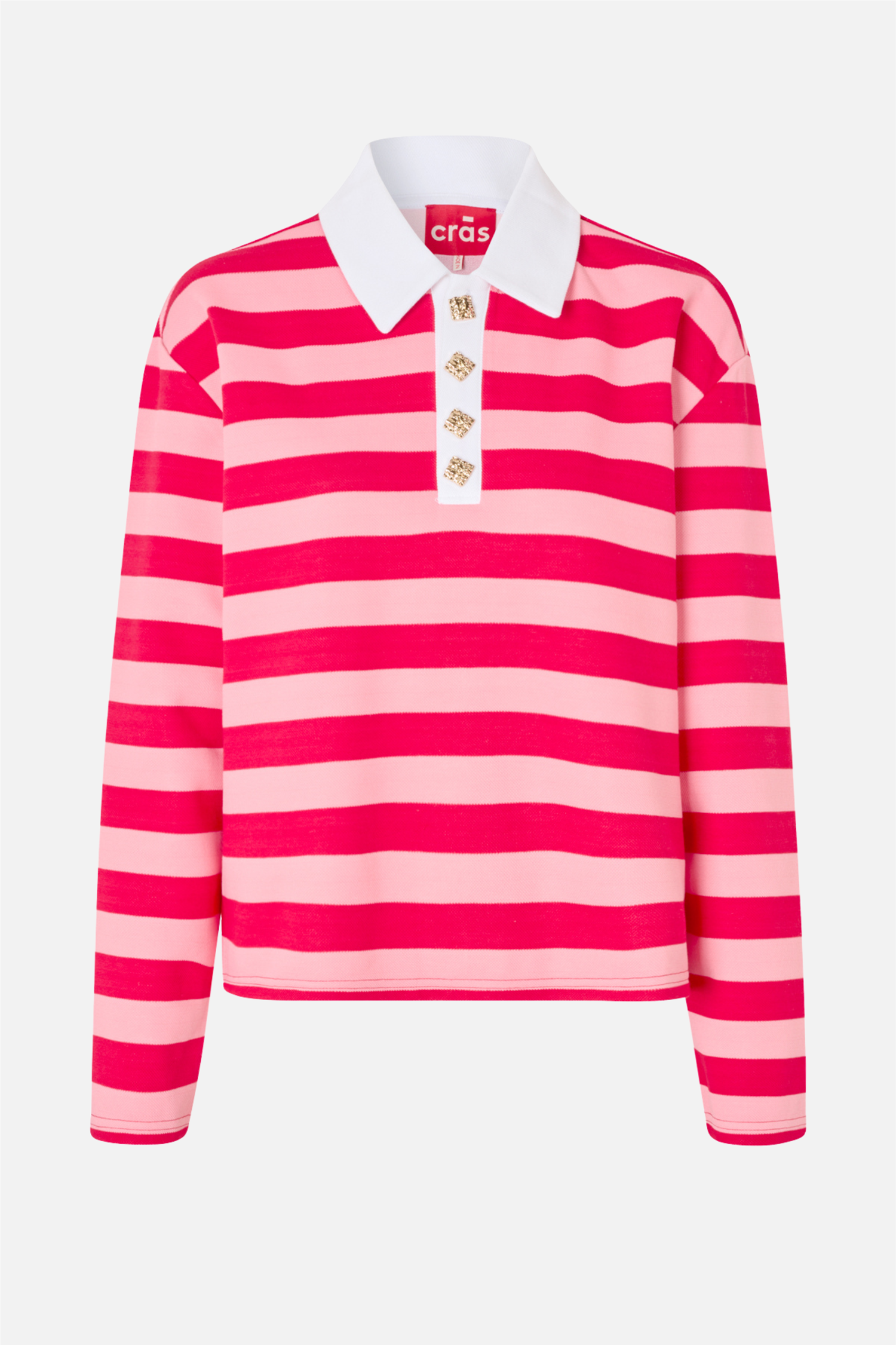 Beacras Blouse Pink Red Stripe.