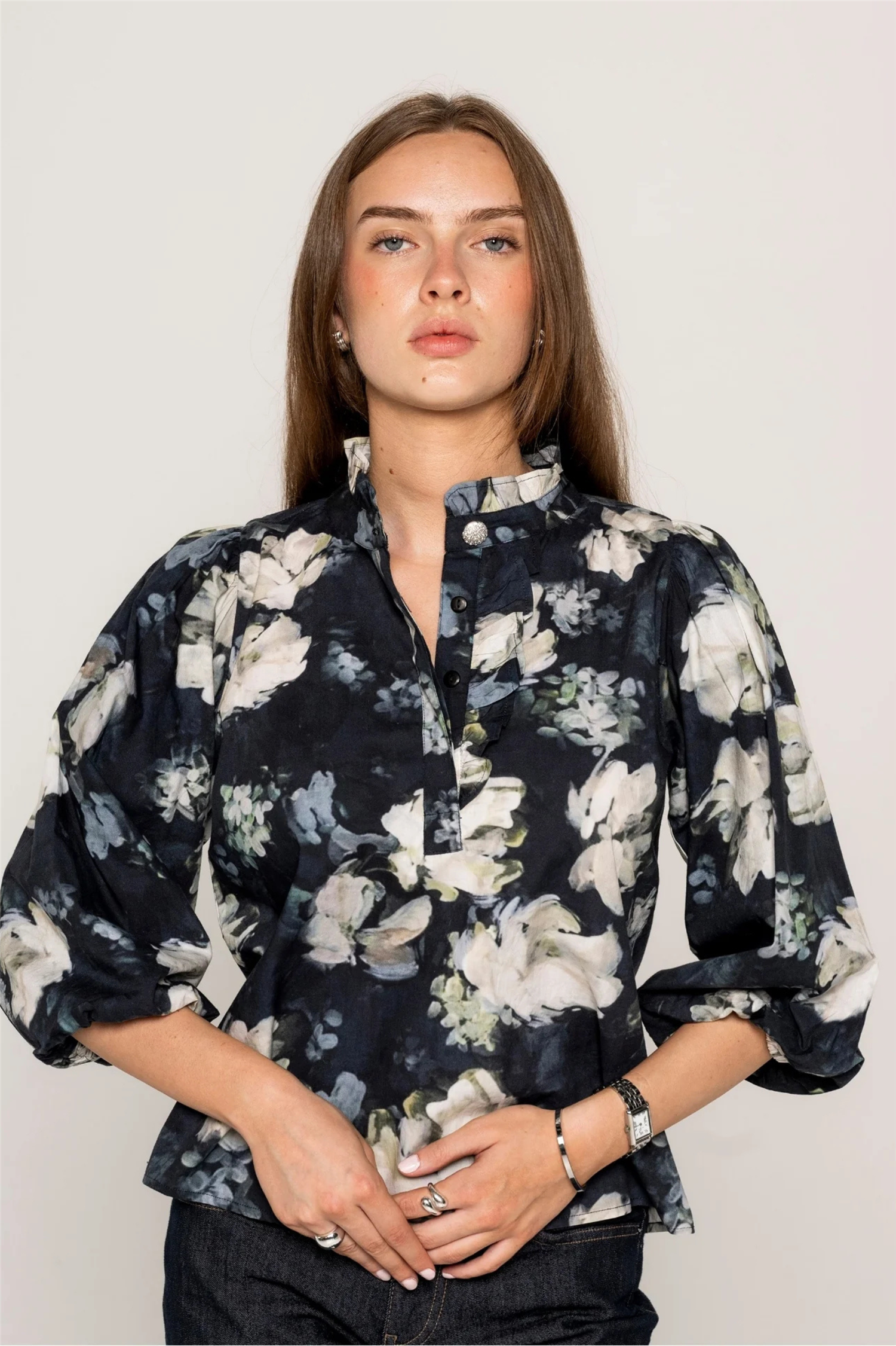 Ella Blouse Blue Garden.