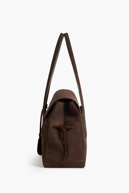 Lydia Tote Bag Suede Chocolate.