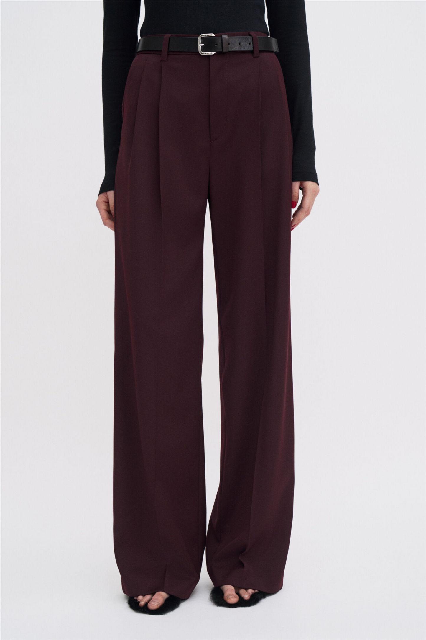 Darcey Wool Trousers Dark Burgundy