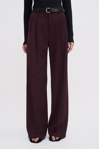 Darcey Wool Trousers Dark Burgundy