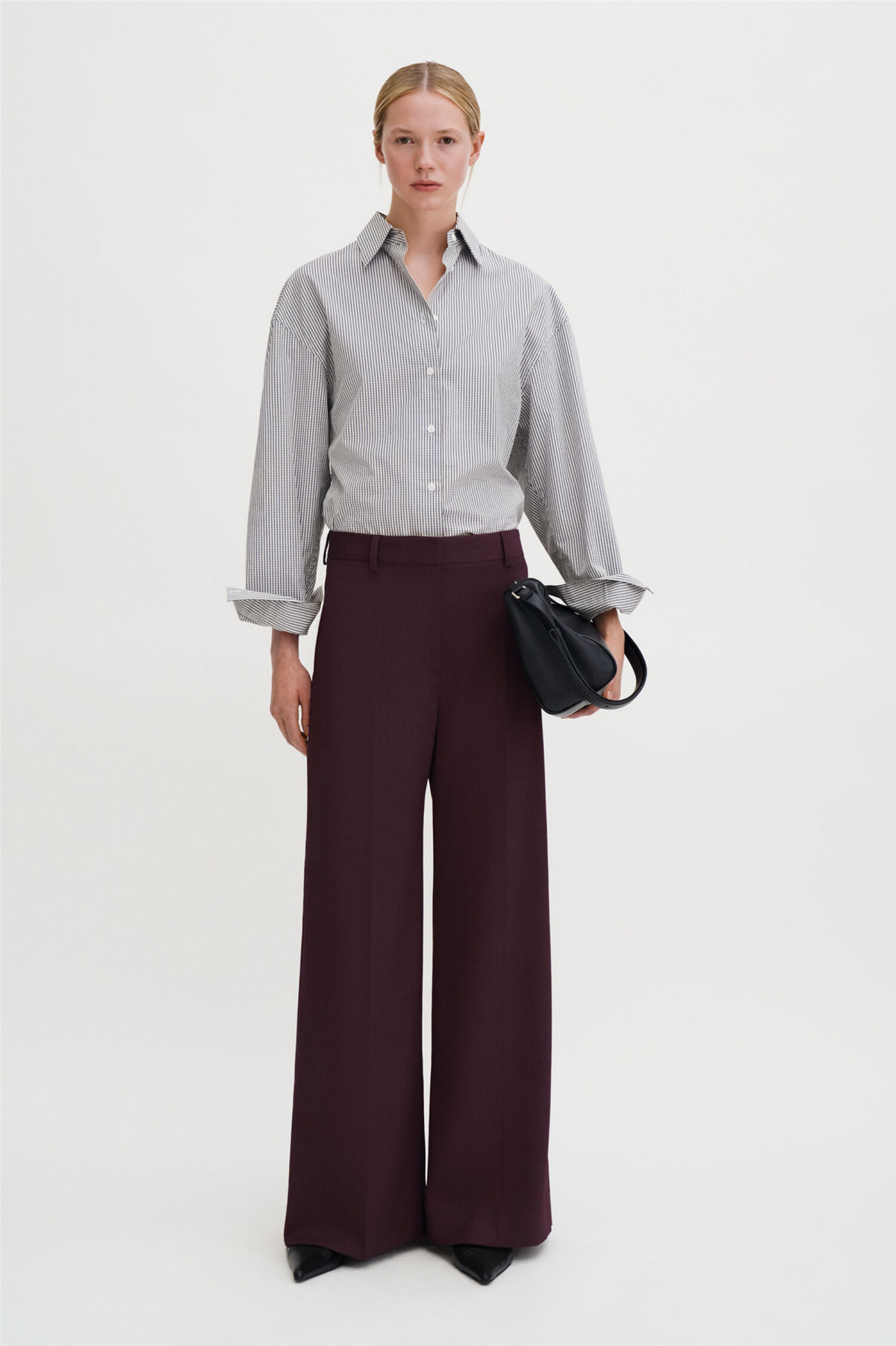 Harlow wool trousers Burgundy.