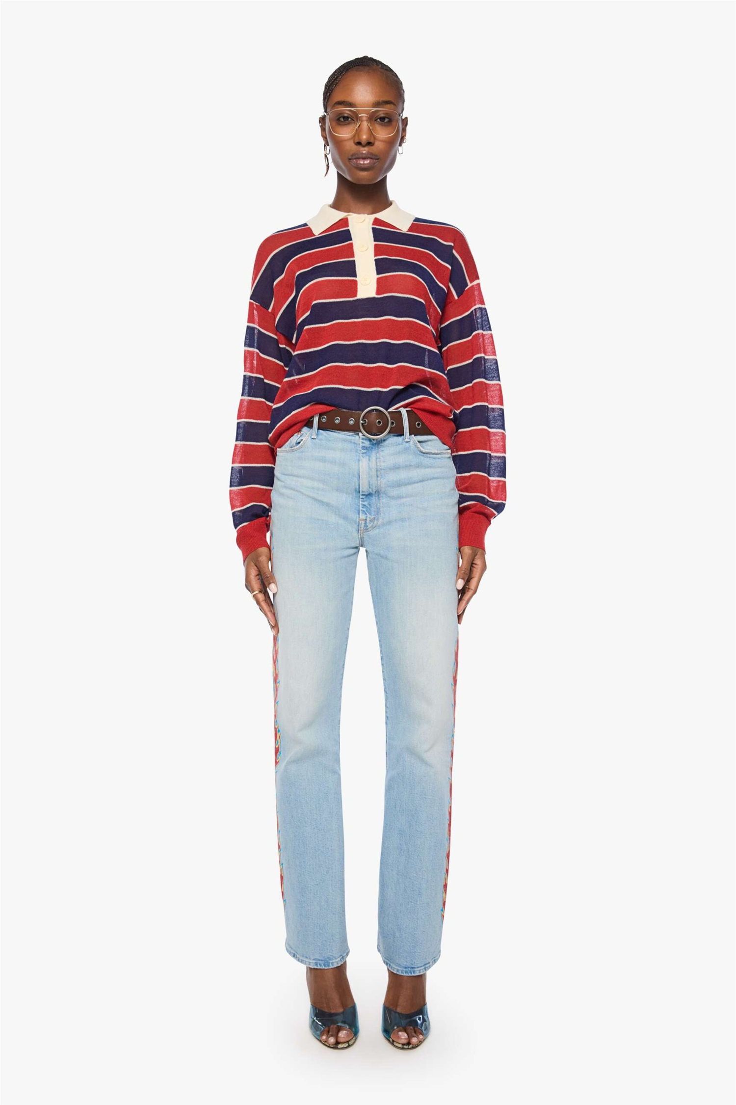 The Biggie Raquette Red And Navy Stripe.