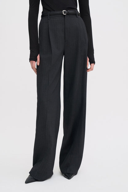 Darcey Pinstripe Trousers Anthracite Melange