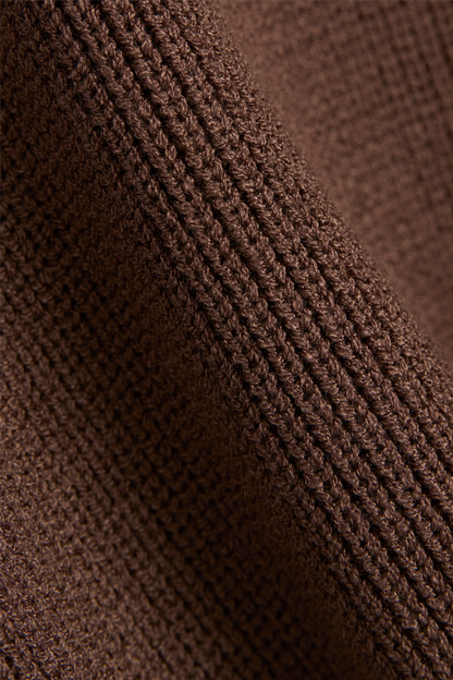 Atari Rib Cardigan Walnut Brown