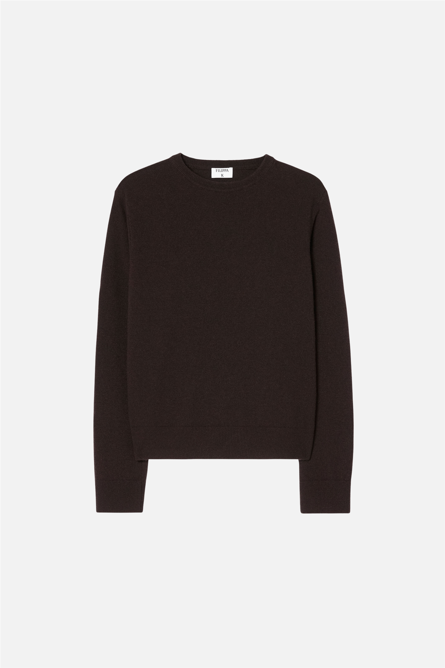 Soft Wool Crewneck Sweater Dark Chocolate.
