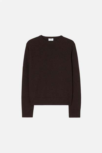 Soft Wool Crewneck Sweater Dark Chocolate.