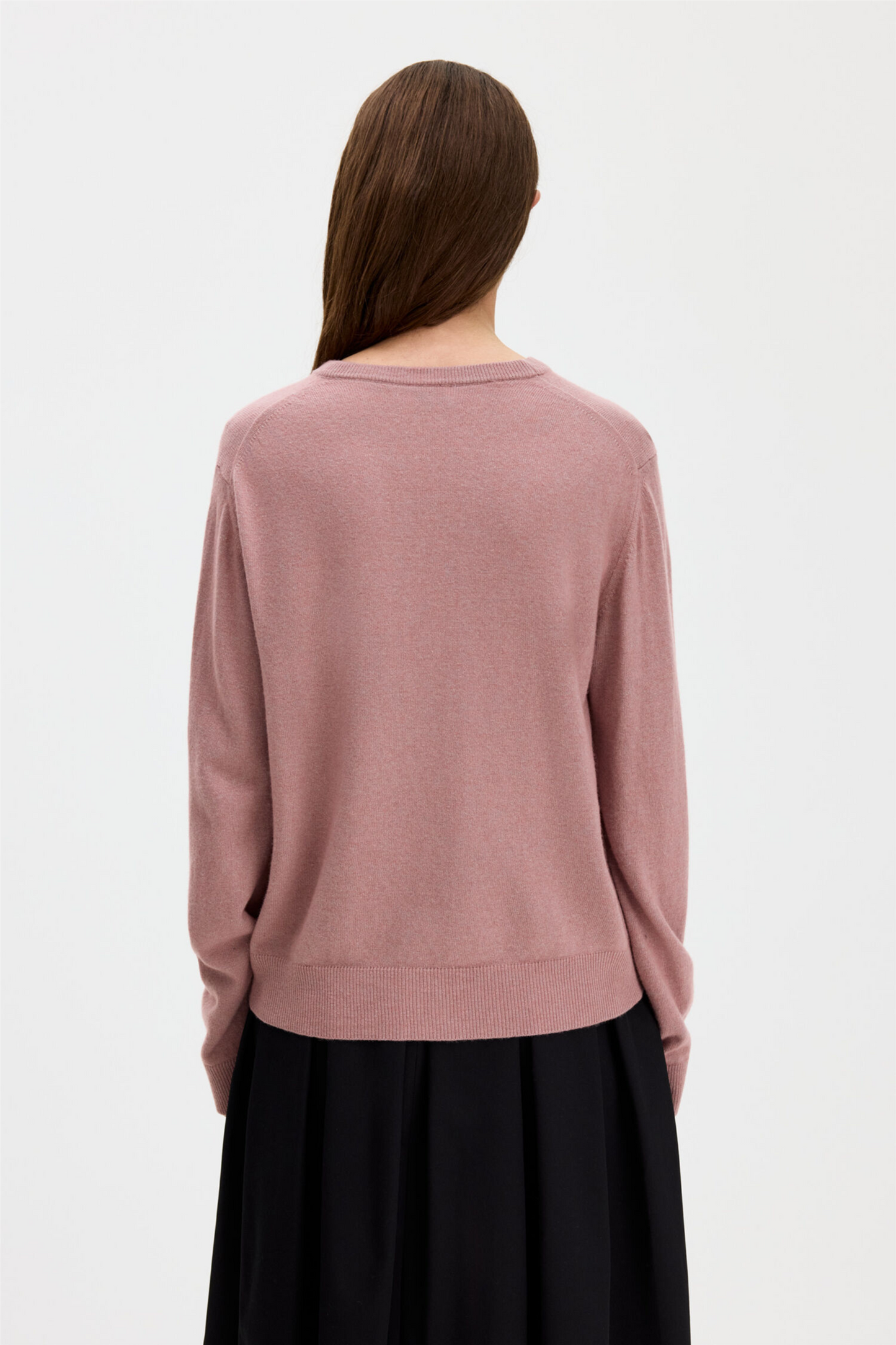 Soft Wool Crewneck Sweater Light Pink.