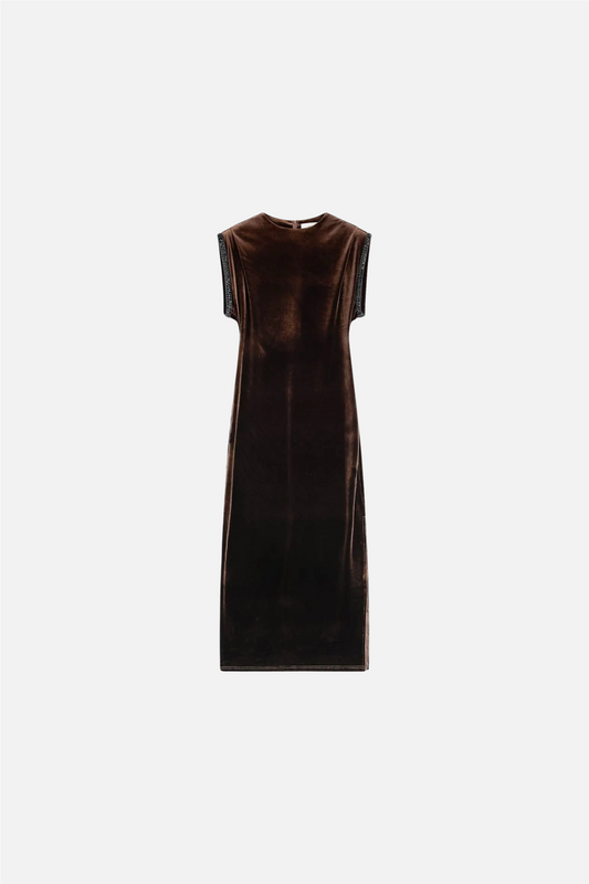 Sunset Velour Dress Cocoa Brown
