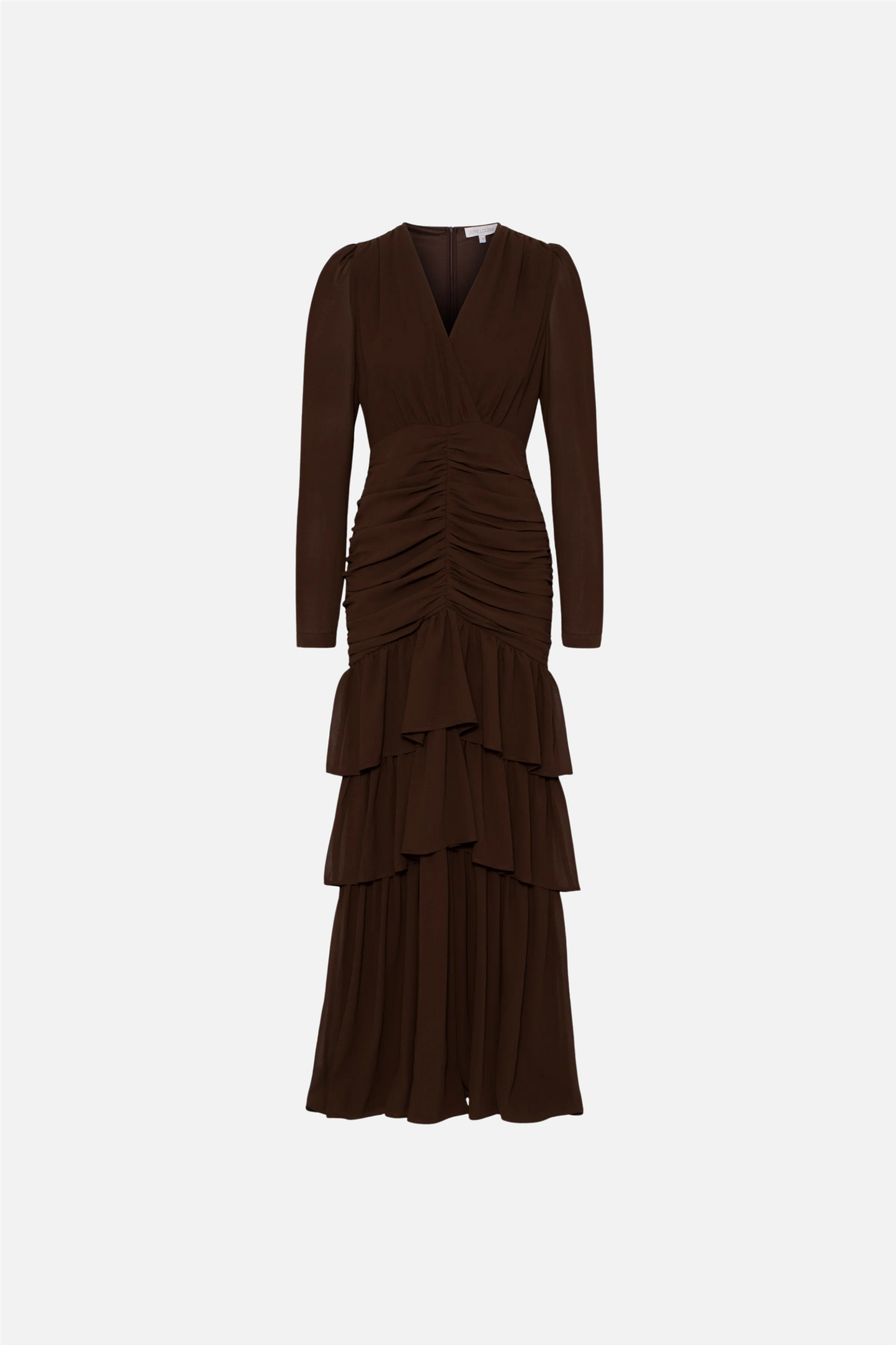 Jenna Long Sleeve Maxi Dress Espresso.