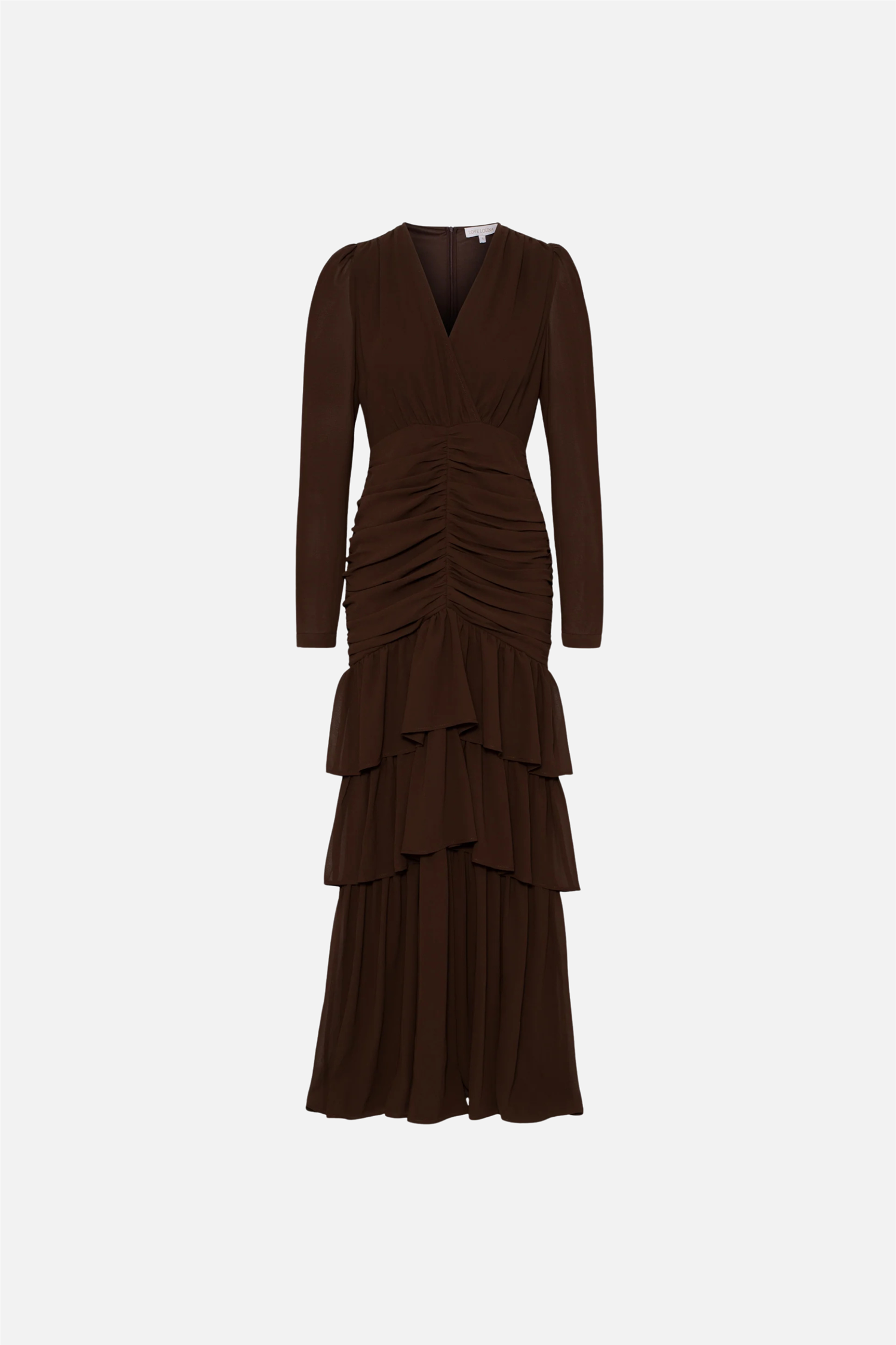 Jenna Long Sleeve Maxi Dress Espresso.