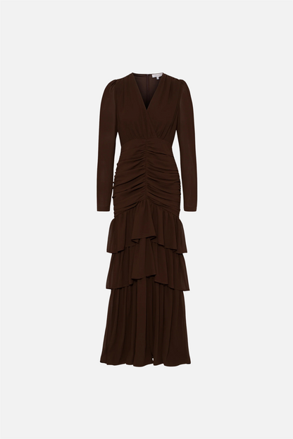 Jenna Long Sleeve Maxi Dress Espresso.