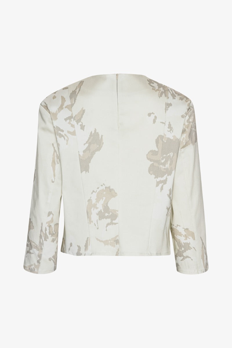 Floral Cropped Top Flower Jacquard + Almond Milk Comb.