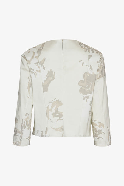 Floral Cropped Top Flower Jacquard + Almond Milk Comb.