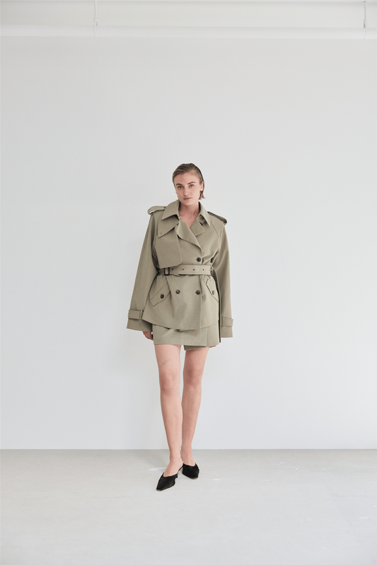 Majorstuen Trench Short Khaki