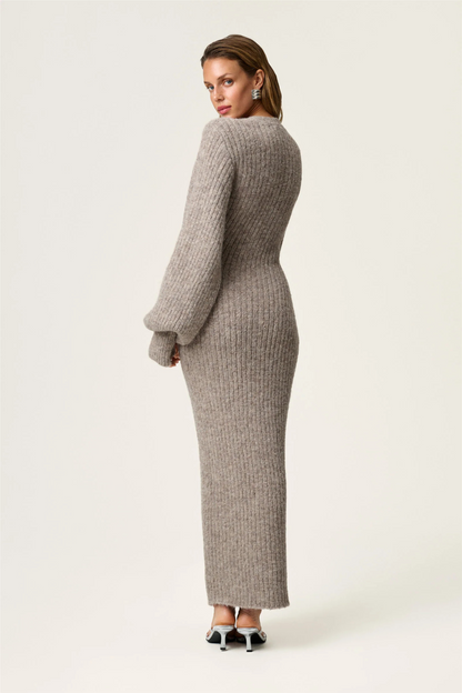 Montana Dress Greige Melange.
