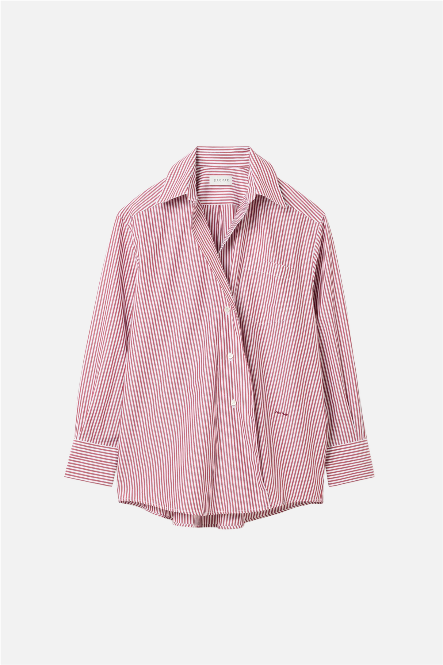 Asymmetric Shirt Red Stripe