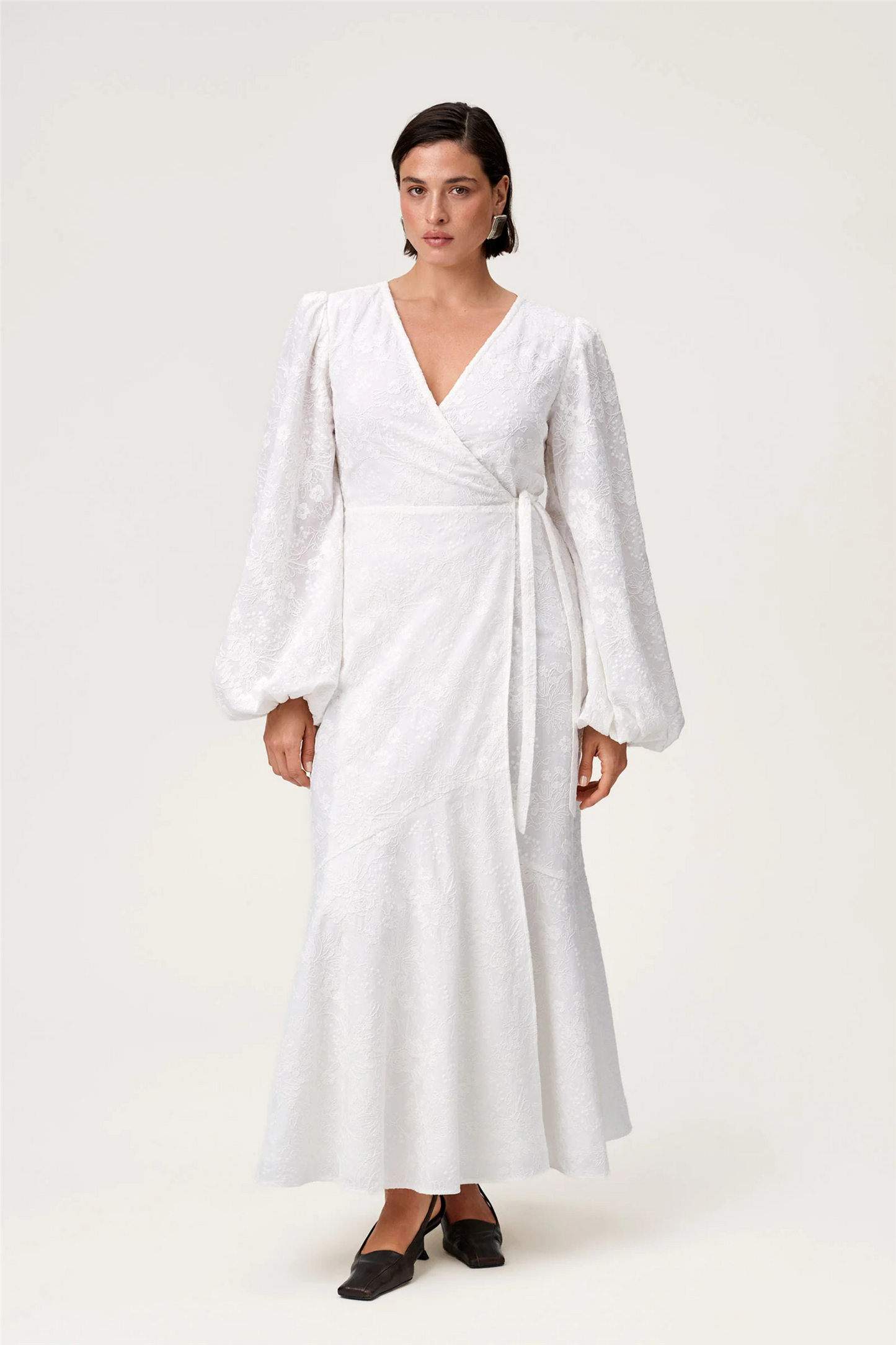 Portofino Maxi Dress White Embroidery