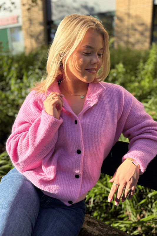 AlphaGZ short cardigan Begonia Mélange