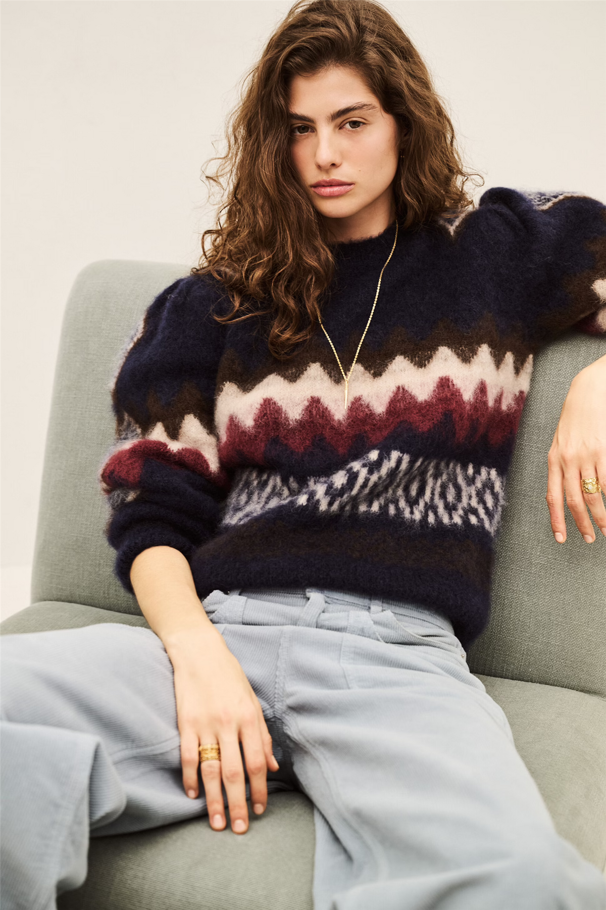 Floyd Pullover Marine Multico.